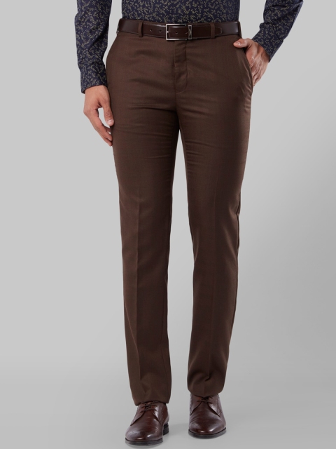 

Raymond Men Brown Slim Fit Solid Formal Trousers