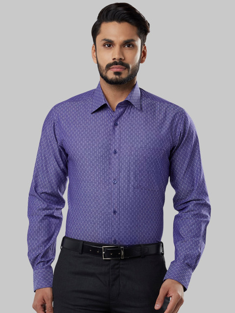 

Raymond Men Blue Slim Fit Self Design Formal Shirt