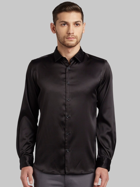 

Parx Men Black Slim Fit Solid Casual Shirt