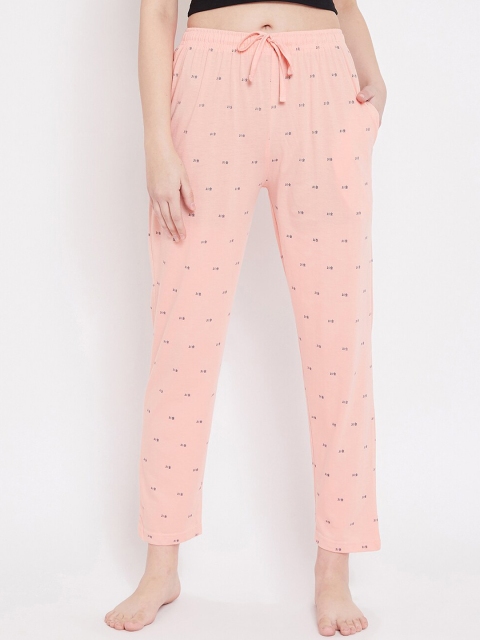 

Okane Women Pink Printed Comfort Fit Lounge Pants