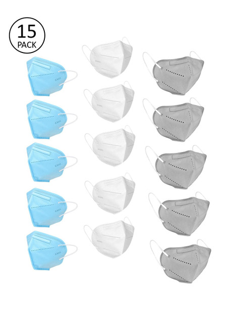 

OOMPH Adults Pack of 15 Reusable Anti-Pollution 5-Layers Valved KN95 Masks, Blue