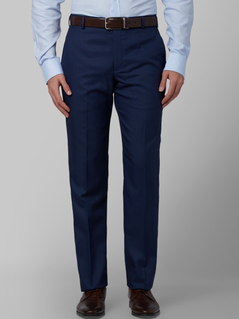 

Park Avenue Men Navy Blue Regular Fit Solid Formal Trousers