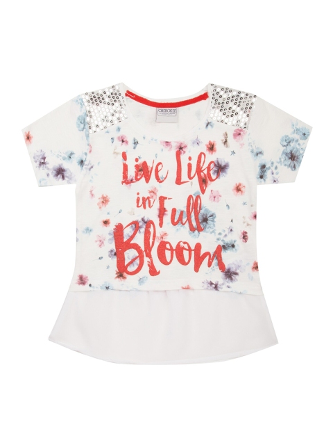 

Cherokee Girls Off-White Printed Top