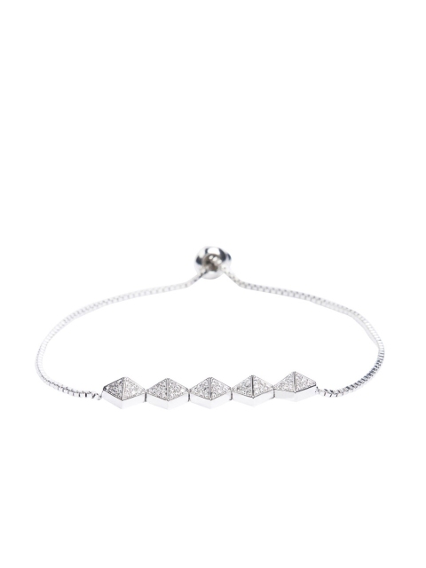 

shaze Silver-Toned Rhodium-Plated Bracelet