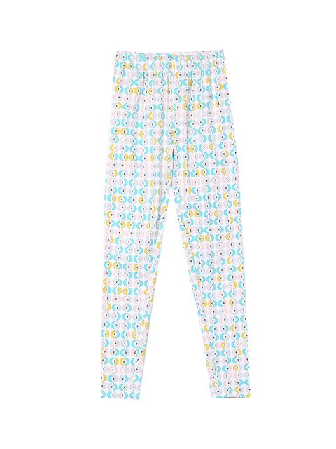 

Cherokee Girls White & Pink Printed Ankle-Length Leggings