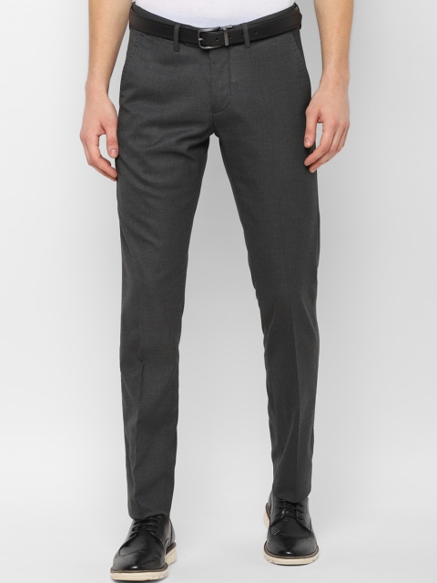 

Allen Solly Men Grey Slim Fit Self Design Regular Trousers