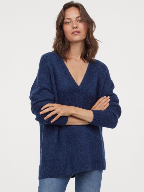 

H&M Women Blue Knit Sweater