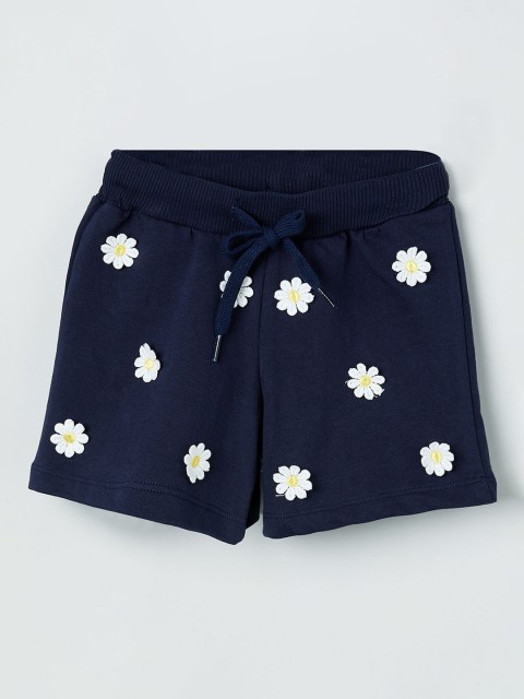 

max Girls Blue Printed Regular Fit Regular Shorts