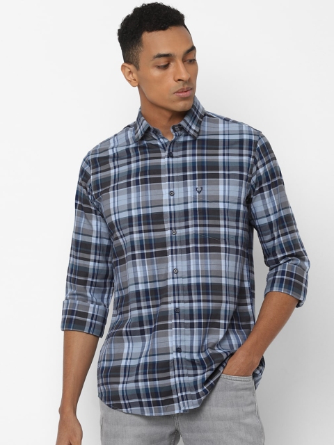 

Allen Solly Men Blue & White Regular Fit Checked Casual Shirt