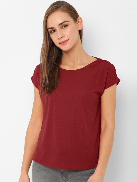 

Allen Solly Woman Maroon Solid Top