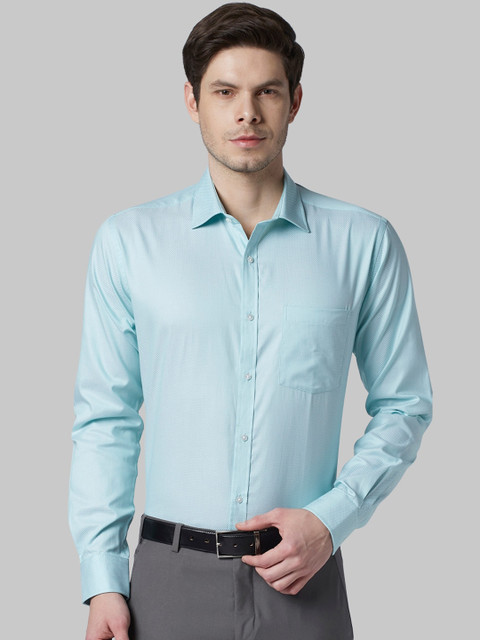 

Park Avenue Men Sea Green Slim Fit Self Design Formal Shirt