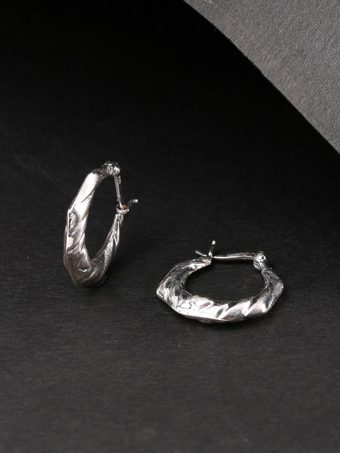 

Yellow Chimes Sterling Silver Handcrafted Circular Hoop Earrings