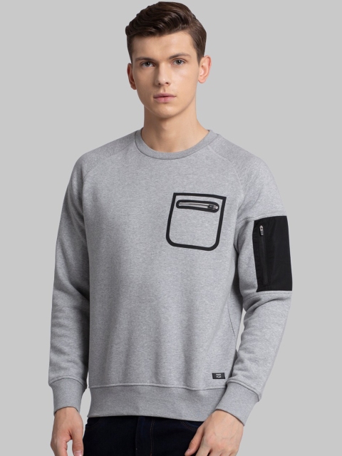 

Parx Men Grey & Black Colourblocked Sweatshirt