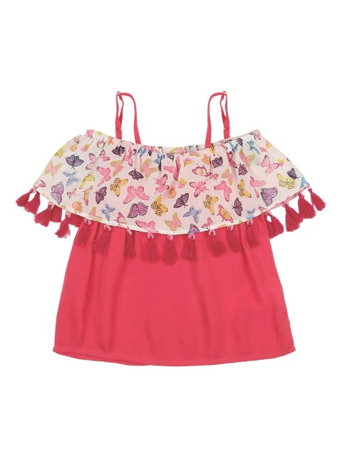 

Donuts Girls Fuchsia Pink Printed Top
