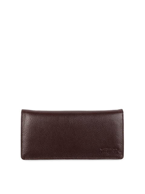 

Metro Women Brown Solid Leather Two Fold Wallet
