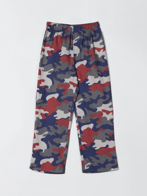 GAP Boys Green & Blue Camouflage Print Regular Trousers