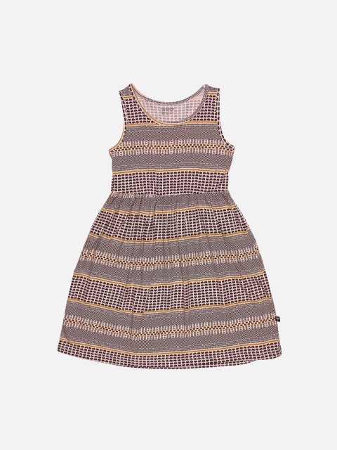 

PROTEENS Girls Black & Yellow Printed Fit and Flare Dress