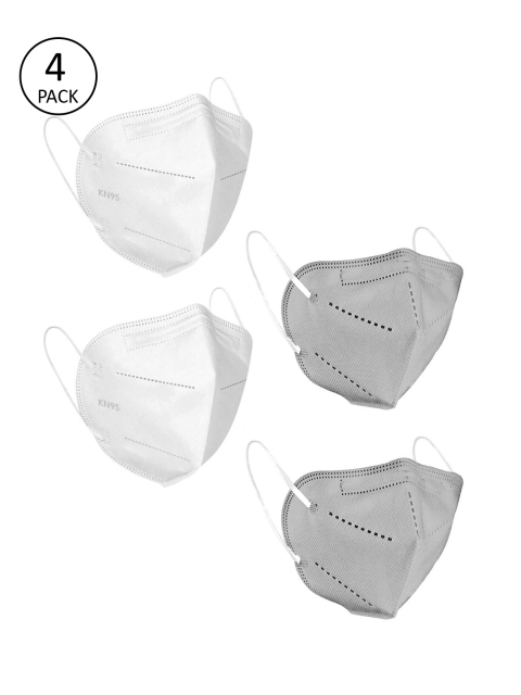 

OOMPH Adults Pack of 4 Reusable Anti-Pollution 5-Layers Valved KN95 Masks, Grey