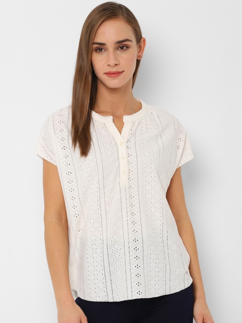 

Allen Solly Woman Women Off-White Self Design Top