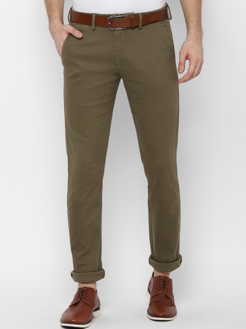 

Allen Solly Men Olive Green Slim Fit Solid Regular Trousers