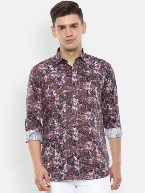 

V Dot Men Maroon Regular Fit Printed Casual Shirt