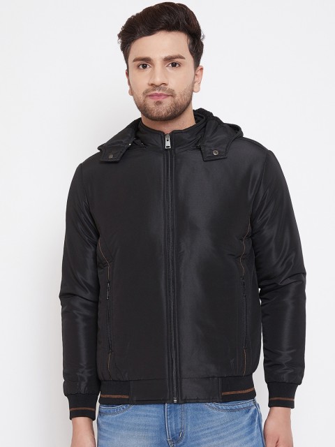 

Spirit Men Black Solid Windcheater Bomber