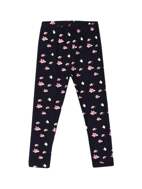 

Cherokee Girls Navy Blue & Pink Printed Ankle-Length Leggings