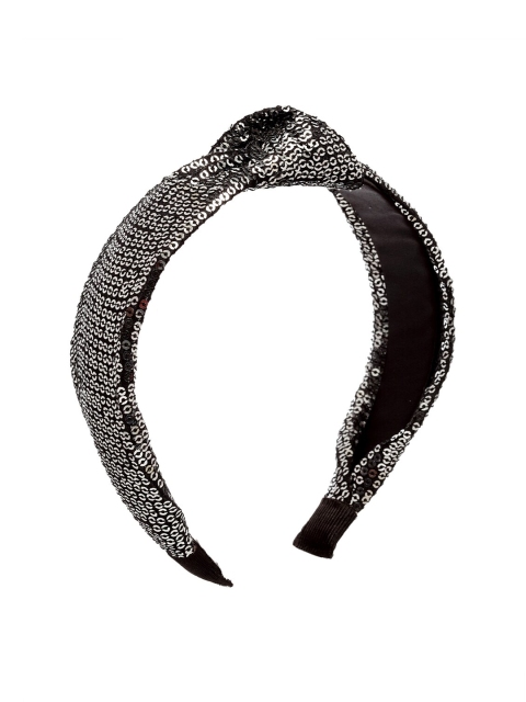 

Stoln Girls Black & Silver-Toned Embellished Hairband