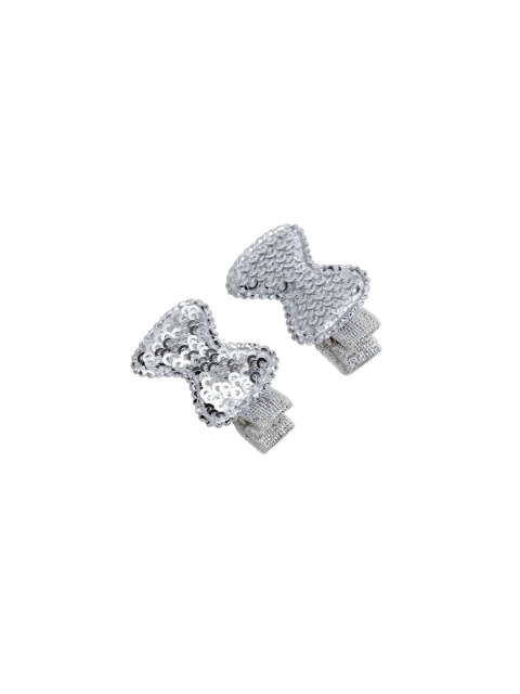 

Stoln Girls Silver-Toned Set of 2 Embellished Alligator Hair Clips