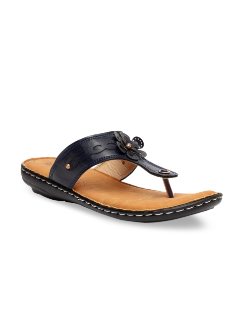 

Butterflies Women Navy Blue Embellished PU T-Strap Flats