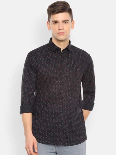 

Louis Philippe Jeans Men Black Slim Fit Printed Casual Shirt