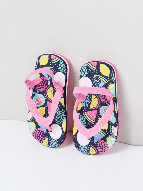 

max Girls Multicoloured Printed Thong Flip-Flops, Multi