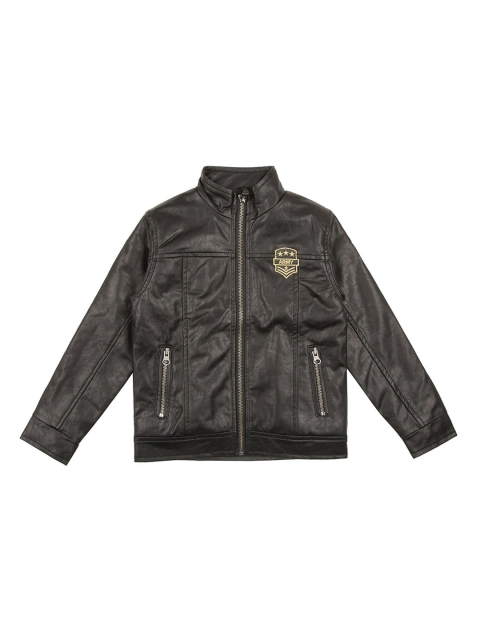 

Cherokee Boys Black Solid Biker Jacket