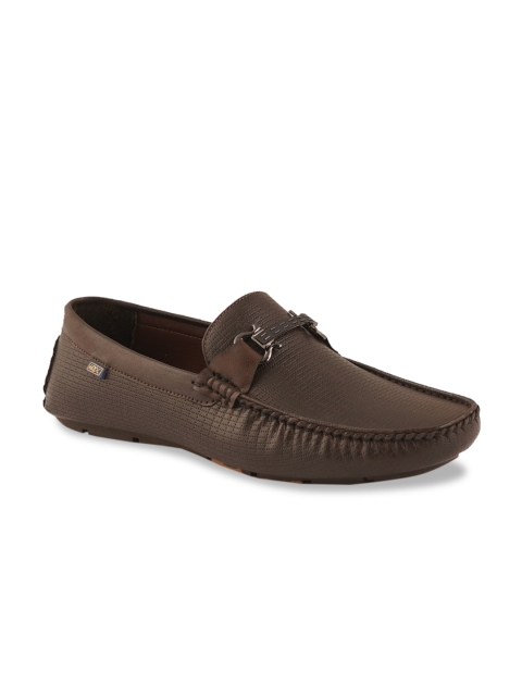 

ID Men Brown Textured Driving Shoes
