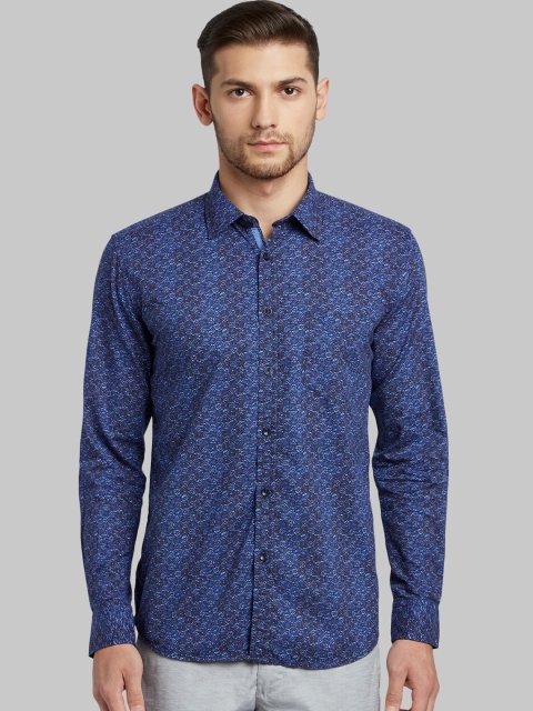 

Parx Men Blue Slim Fit Printed Casual Shirt