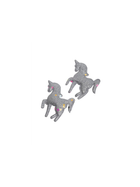 

Stoln Girls Silver-Toned Set of 2 Horse Shaped Alligator Hair Clips