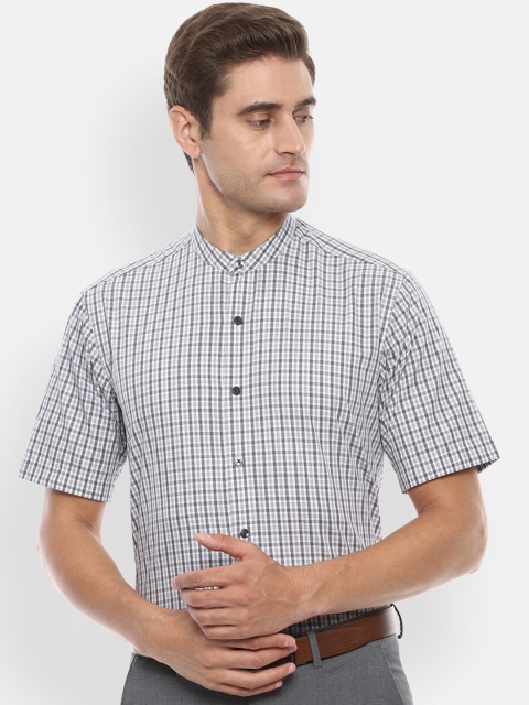 

Louis Philippe Men Grey Regular Fit Checked Formal Shirt