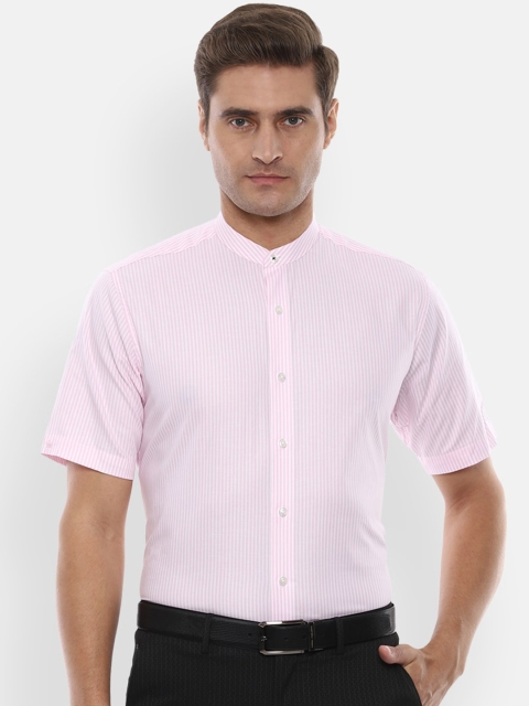 

Louis Philippe Men Pink Slim Fit Striped Formal Shirt