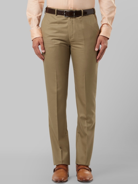 

Raymond Men Khaki Regular Fit Solid Regular Trousers