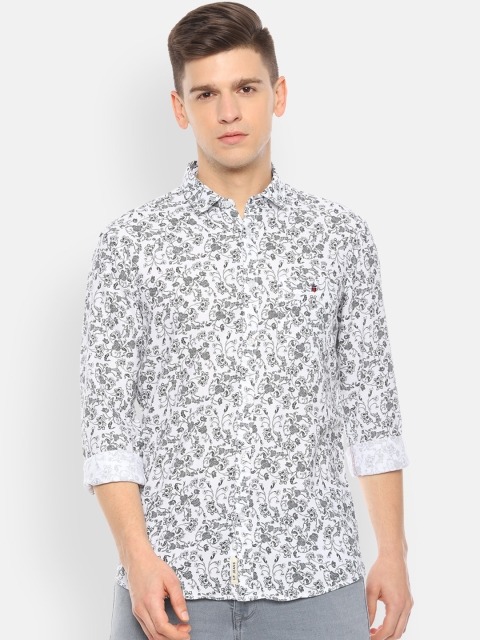 

Louis Philippe Jeans Men White & Black Slim Fit Printed Casual Shirt