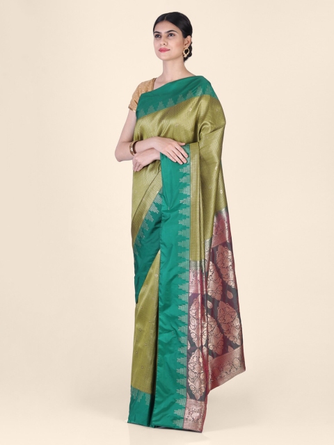 

Hastakala Green Silk Blend Woven Design Kanjeevaram Saree