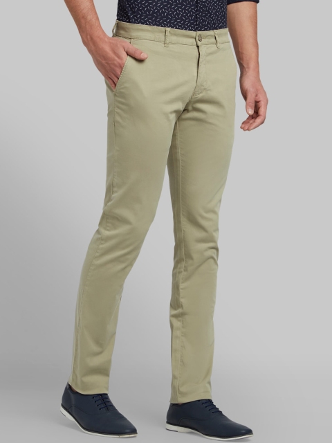 

Parx Men Olive Green Tapered Fit Solid Chinos