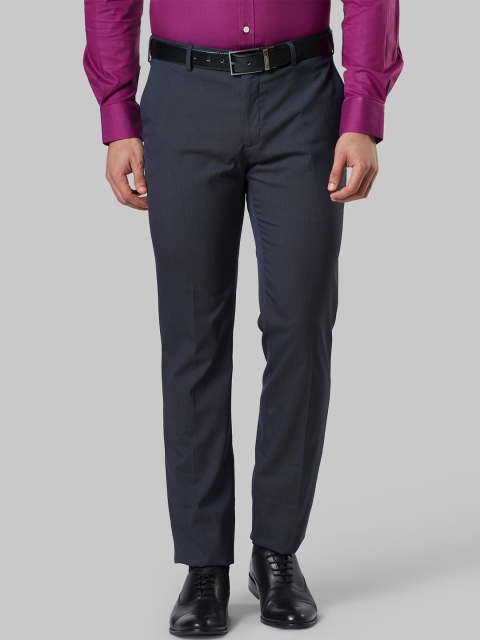 

Raymond Men Blue Slim Fit Solid Regular Trousers