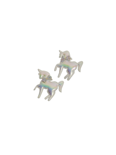 

Stoln Girls Silver-Toned Set of 2 Embellished Horse Shaped Alligator Hair Clips