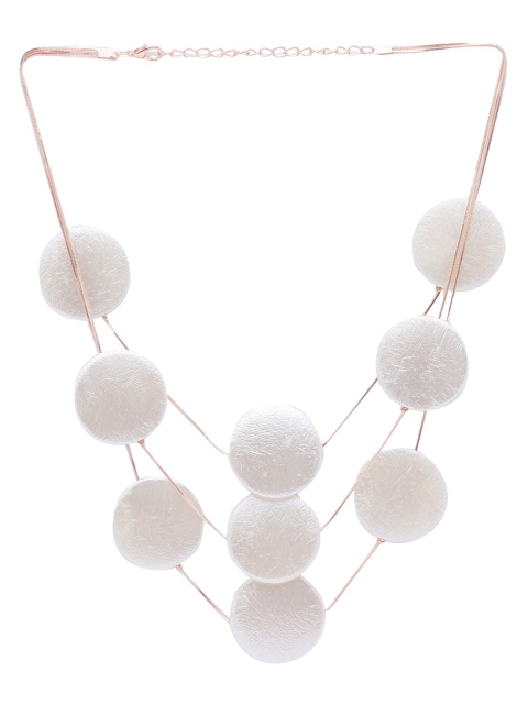

Globus White & Rose-Gold Layered Statement Necklace