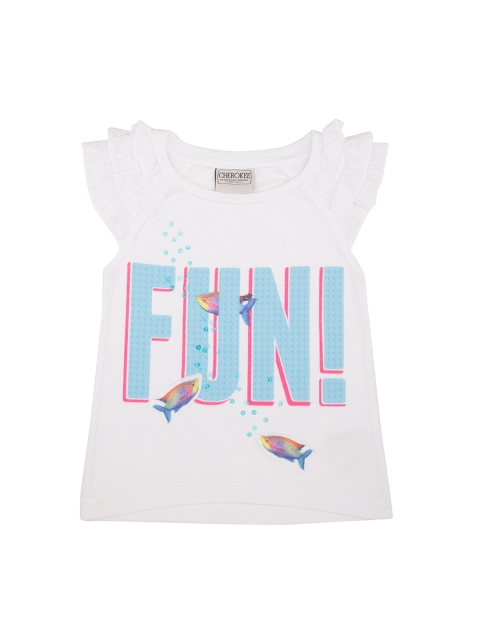 

Cherokee Girls White Printed A-Line Top