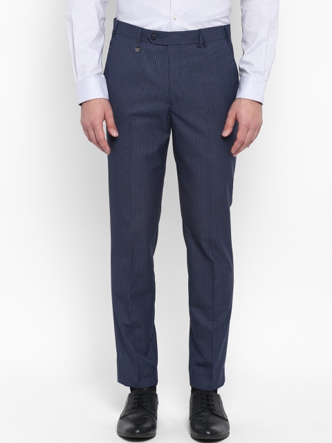 

Park Avenue Men Blue Regular Fit Solid Formal Trousers