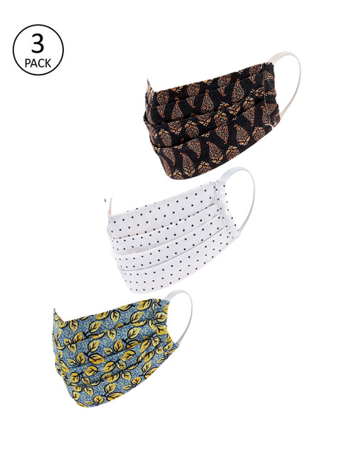 

LEGAL BRIBE Women Pack of 3 Multicoloured 3-Ply Printed Cotton Mask, Multi