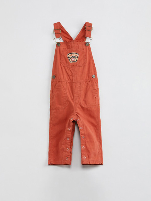 

max Boys Rust Orange Solid Dungarees