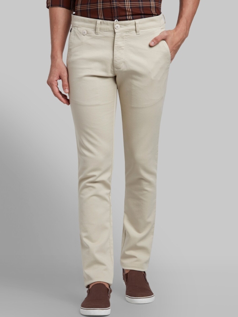 

Parx Men Beige Tapered Fit Self Design Regular Trousers